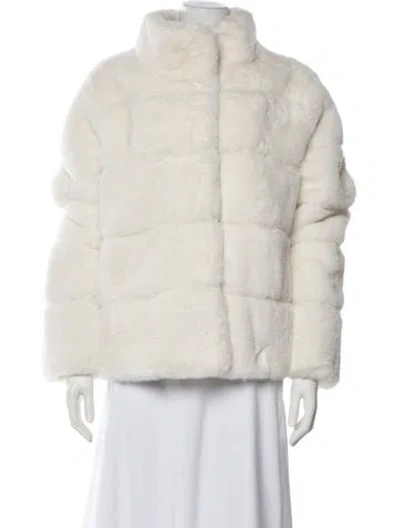 Pre-owned Staud Faux Fur Faux Fur Jacket In Neutral