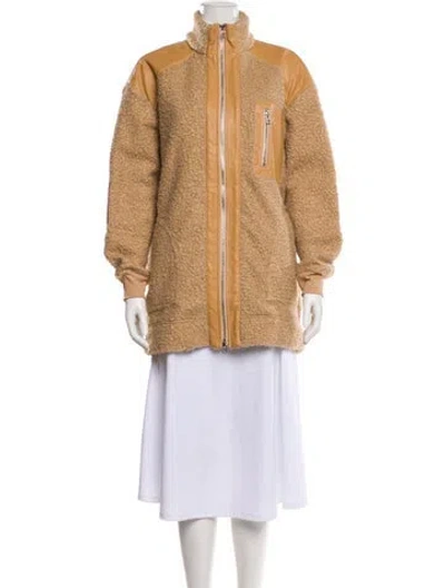 Pre-owned Staud Faux Fur Jacket In Neutral