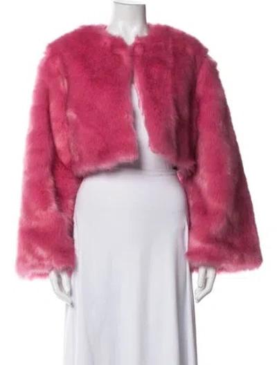 Pre-owned Staud Faux Fur Jacket In Pink
