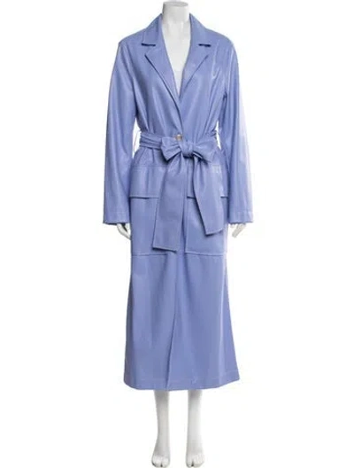 Pre-owned Staud Faux Leather Coat In Purple