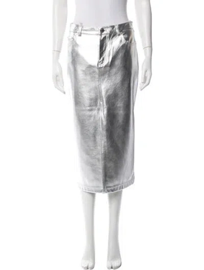 Pre-owned Staud Faux Leather Midi Length Skirt