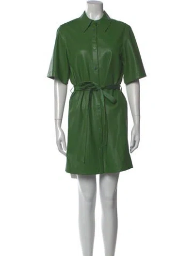 Pre-owned Staud Faux Leather Mini Dress
