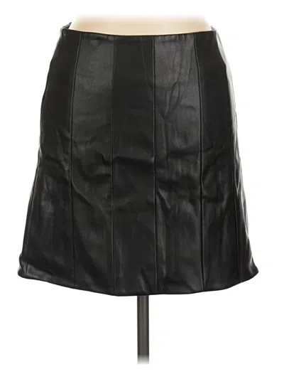 Staud Faux Leather Skirt In Black