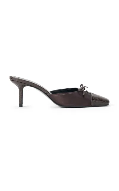 Staud Faye Leather Mules In Black
