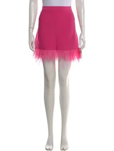 Pre-owned Staud Feather Trim Mini Skirt W/ Tags In Pink