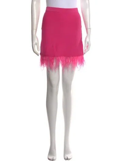 Pre-owned Staud Feather Trim Mini Skirt W/ Tags In Pink