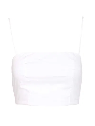Staud Federico Cotton Popeline Tank Top Tops White
