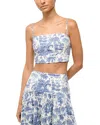 Staud Mala Bikini Top Blue Toile M In Blue Toile