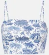 Staud Zola Knit Crop Top In Blue