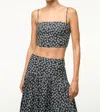 Staud Federico Tank Top In Black Woodblock Floral
