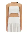 Staud Cropped Cotton Tank Top In White
