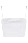 Staud Cropped Cotton Tank Top In Wht White