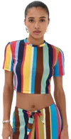 Staud Fernanda Top Market Stripe