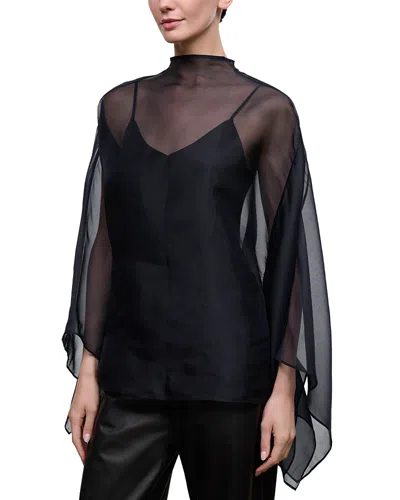 Staud Fia Sheer Silk Top In Black