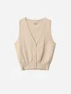 Staud Ficus Sweater Vest In Stone In Brown