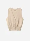 Staud Ficus Sweater Vest In Stone In Brown