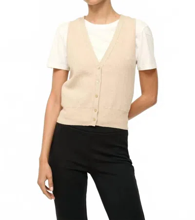 Staud Ficus Sweater Vest In Stone In White