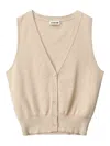 Staud Ficus Sweater Vest In Stone In Neutrals