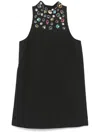 Staud Finn Celestial Mini Dress In Bcp Black Celestial