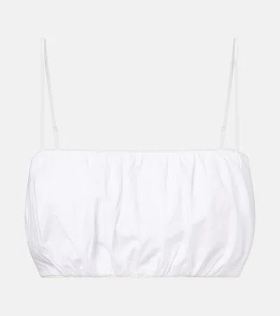Staud Fiore Cotton Crop Top In White