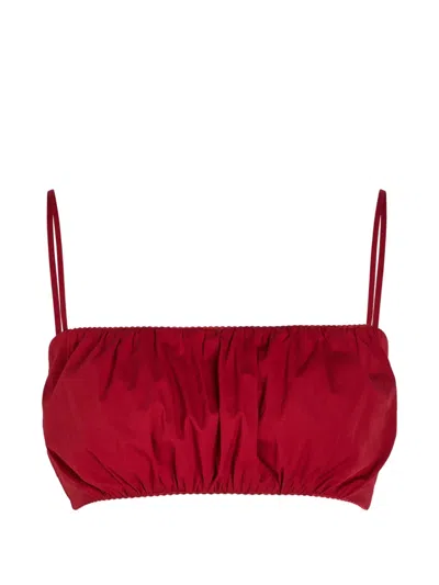 Staud 피오레 개더 스파게티 스트랩 탑 In Red