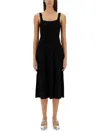 Staud Wells Pleated Midi Dress In Black