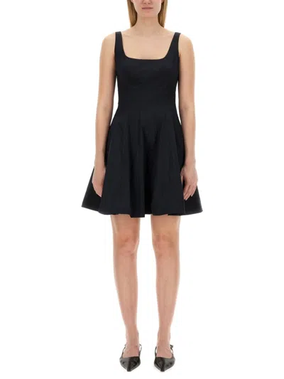 Staud Fitted Mini Dress With Square Neckline In Blk Black