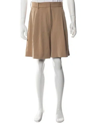Pre-owned Staud Flat Front Shorts In Neutral