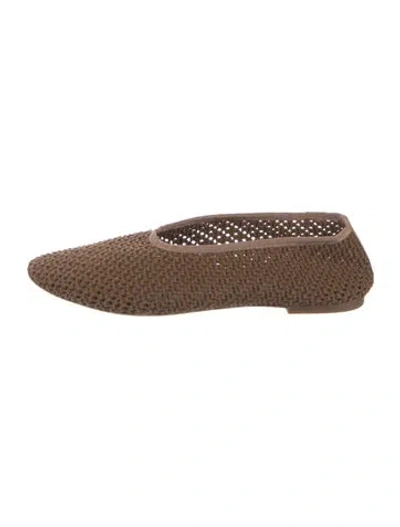 Pre-owned Staud Flats In Brown