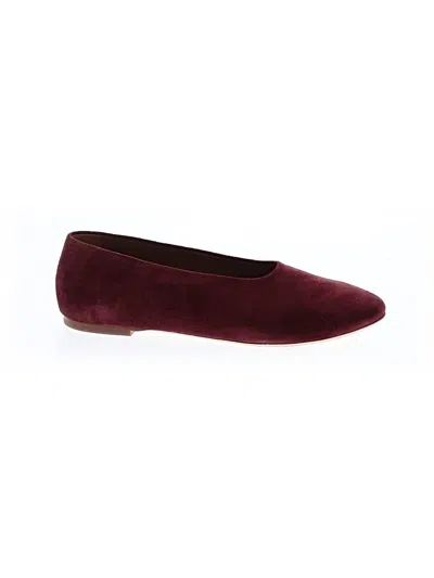 Pre-owned Staud Flats In Burgundy