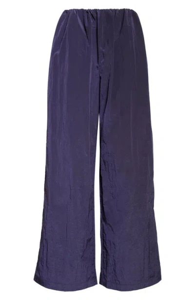Staud Flo Crinkled Nylon Pants In Blue