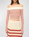 Staud Float Off The Shoulder Top In Ivory Pomegranate