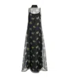 Staud Albee Botanical Shadows Organza Dress In Black