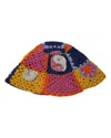 Staud Floral Crochet Hat In Multicolor Polyester In Multi