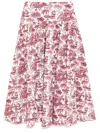 Staud Floral Mid-length Skirt In White