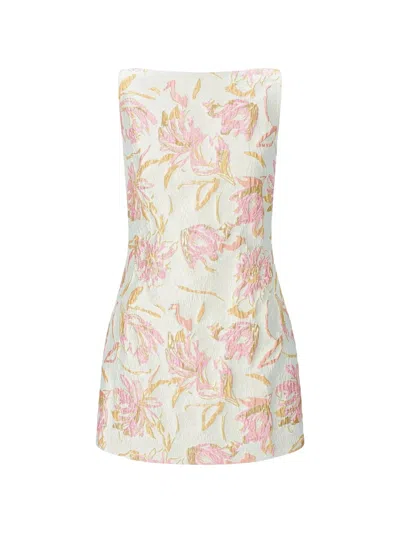 Staud Floral Mini Dress In Blue