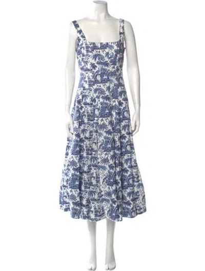 Pre-owned Staud Floral Print Long Dress In Multi