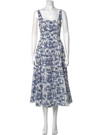 Pre-owned Staud Floral Print Long Dress In Multi