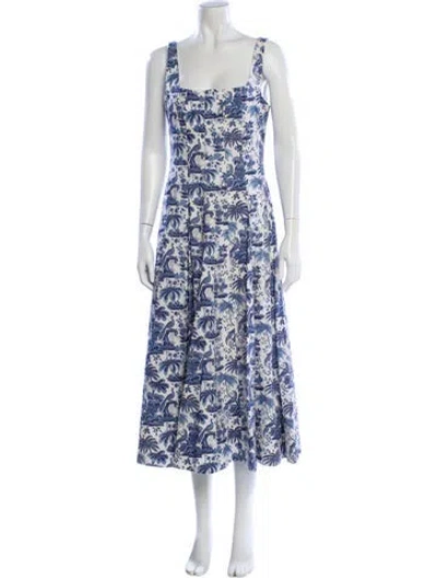 Pre-owned Staud Floral Print Long Dress In Multi