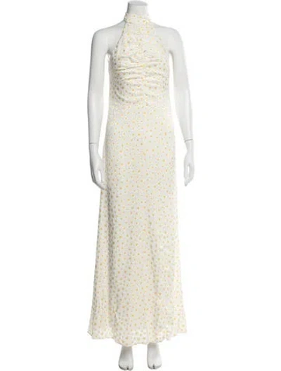 Pre-owned Staud Floral Print Long Dress In Multi