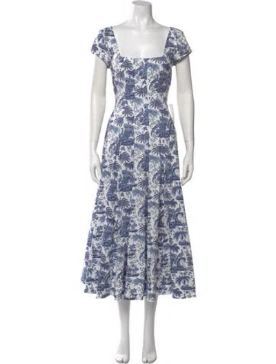 Pre-owned Staud Floral Print Long Dress W/ Tags In Multi