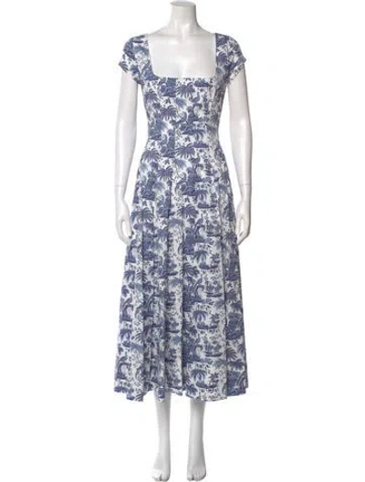 Pre-owned Staud Floral Print Long Dress W/ Tags In Multi