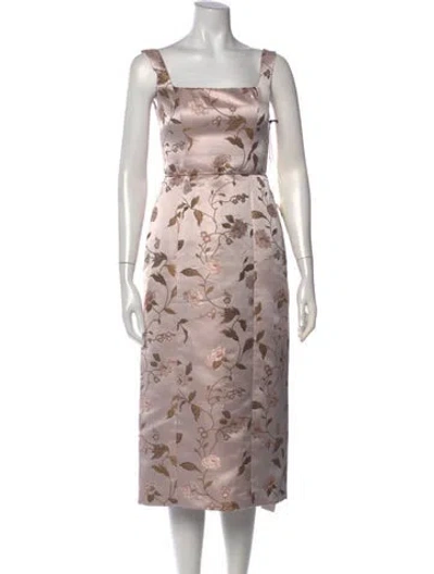 Pre-owned Staud Floral Print Midi Length Dress W/ Tags In Multi