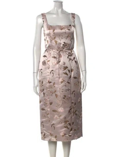 Pre-owned Staud Floral Print Midi Length Dress W/ Tags In Multi