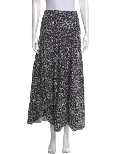 Pre-owned Staud Floral Print Midi Length Skirt In Multi