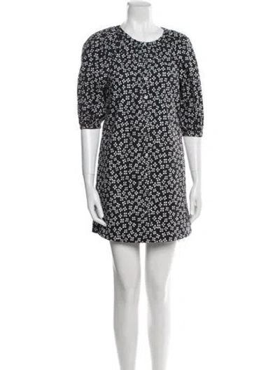 Pre-owned Staud Floral Print Mini Dress In Blue
