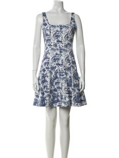 Pre-owned Staud Floral Print Mini Dress In Blue