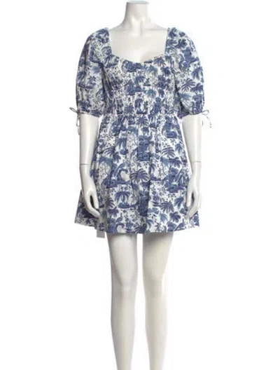 Pre-owned Staud Floral Print Mini Dress In Multi
