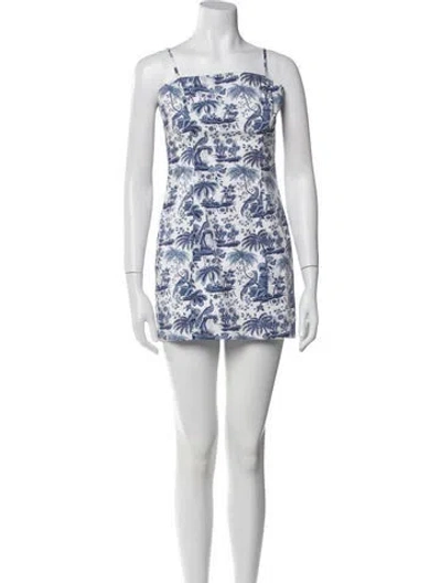 Pre-owned Staud Floral Print Mini Dress In Multi