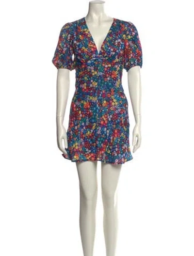 Pre-owned Staud Floral Print Mini Dress In Multi
